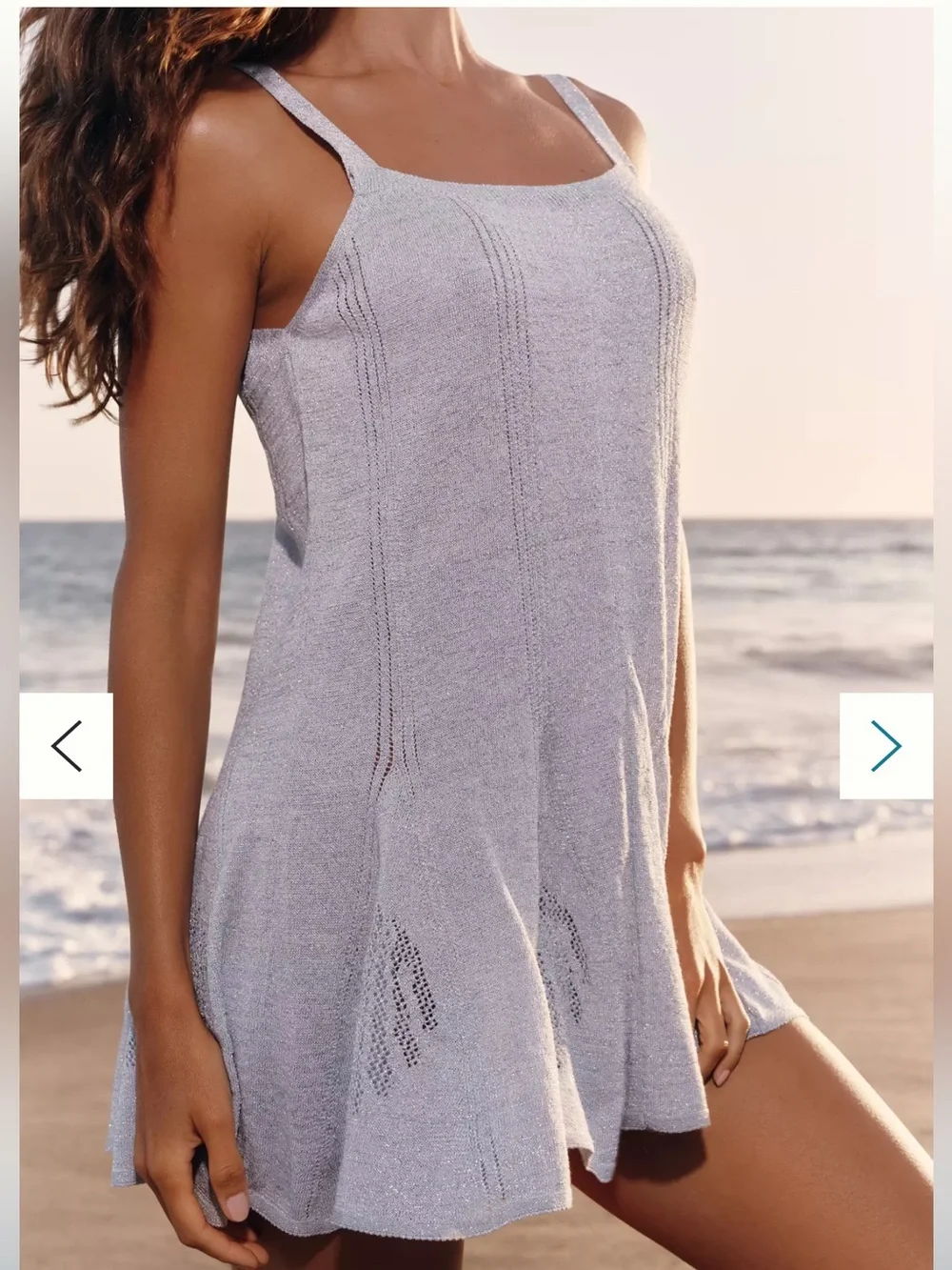 Celandine lurex shell mini dress L blue silver Anthropologie NWT